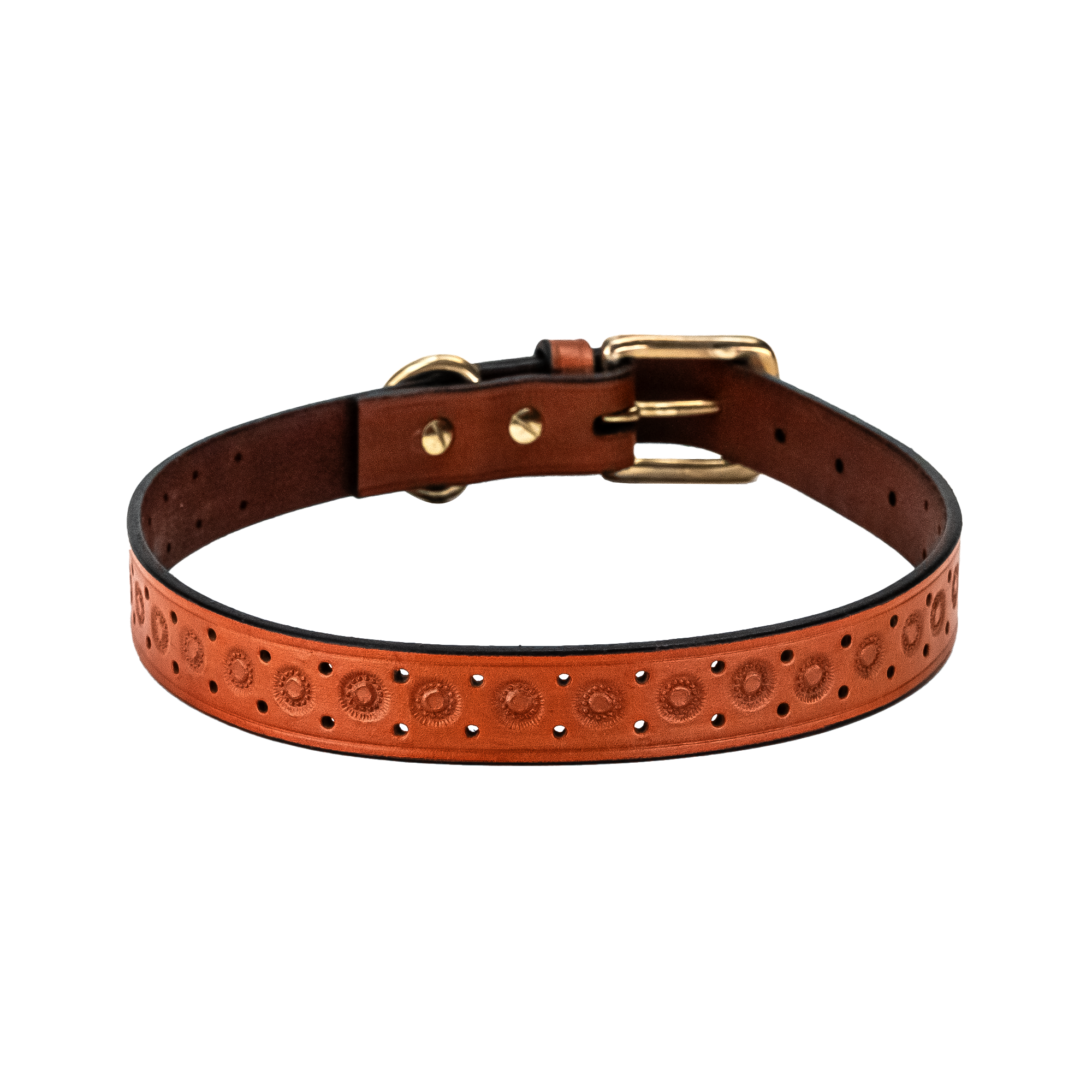 Adil’S Hand-Tooled Leather Dog Collar 1 Inch Width, Adjustable Sizes, Soft Padded Comfort with D-Ring & Sturdy Metal Buckle - Ideal for Small to Large Dogs